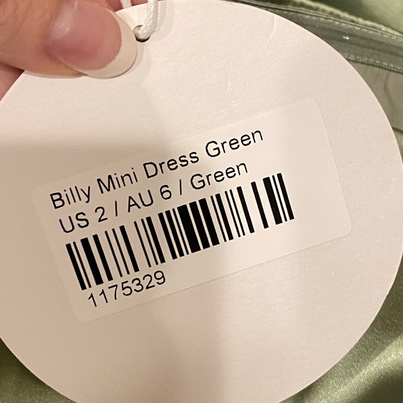 NWT Princess Polly Green Billy Mini Dress Lace Up Strapless Satin Silk 2 6 - Picture 10 of 10
